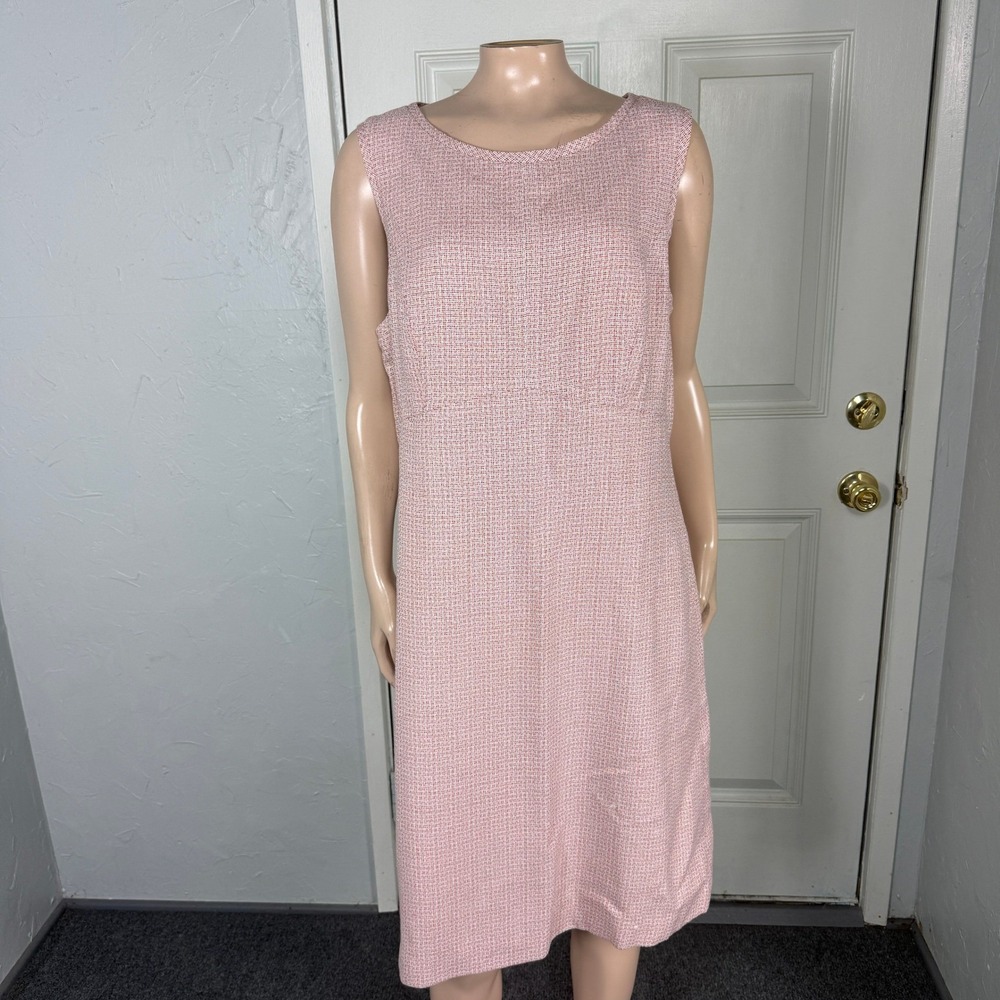 Pendleton Women's Dress 12 Virgin Wool Rayon Woven Sheath Sleeveless knit H4-26